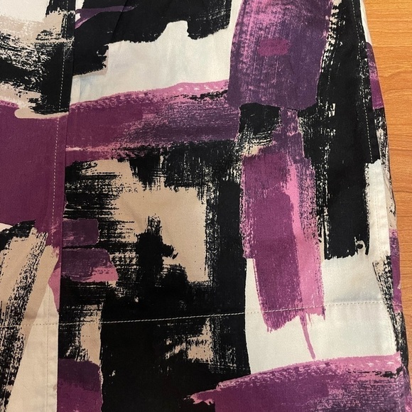 MAX MARA weekend line cotton purple geometric patterned midi skirt - Picture 8 of 9